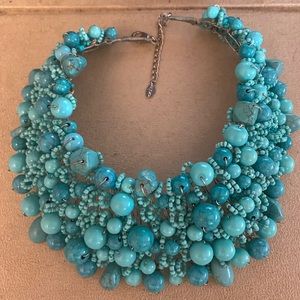 Teal statement necklace very beautiful!!!